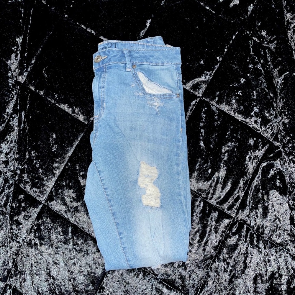 Ripped skinny jeans!